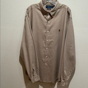 Ralph Lauren Men's Tan Plaid Shirt